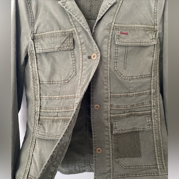 Anthropologie Olive Green Military Button Boho Jacket Women’s Size S Y-20 - Picture 9 of 12
